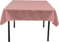 LA Linen Polyester Poplin Washable Square Tablecloth, Stain and Wrinkle Resistant Table Cover 58x58, Fabric Table Cloth for Dinning, Kitchen, Party, Holiday 58 by 58-Inch, Dusty Rose