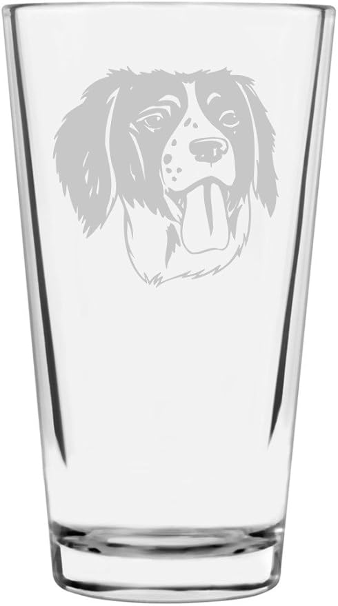 Brittany Custom Personalized Dog Themed Etched All Purpose 16oz Pint Glass