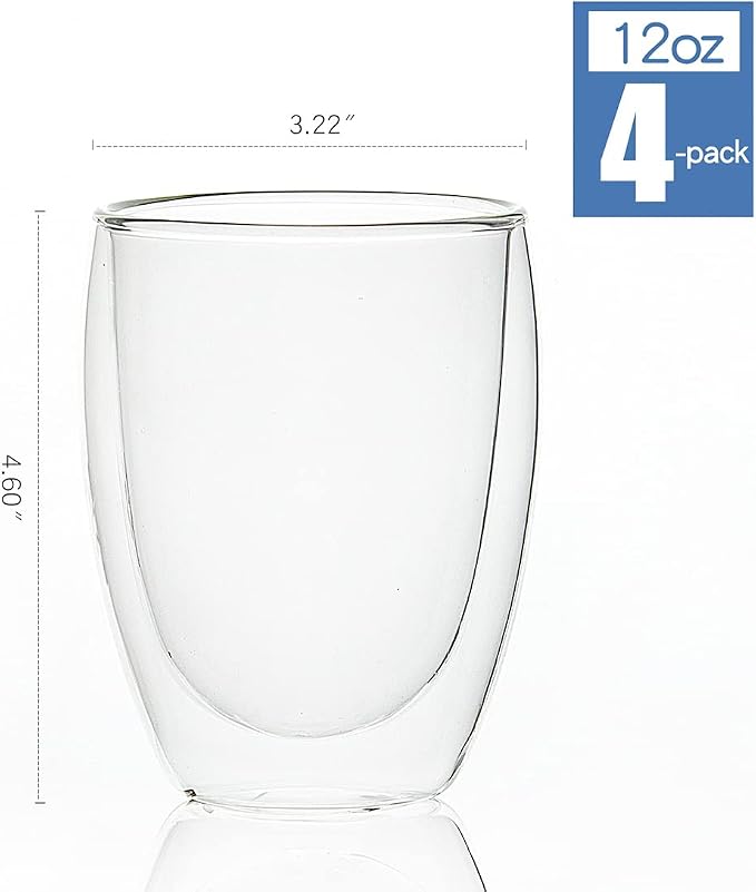 Glass Cups, Double Walled Thermo Espresso Glasses, Insulated Coffee Mugs - Image 2