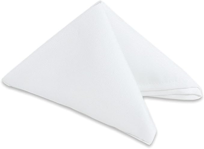 Polyester Cloth Napkins - Washable Soft Table Linens - Durable & Elegant for Dining, Restaurants, Weddings, Events, Rentals, Banquets, & Parties - Premium Quality Set of 250, White, 17"x17"