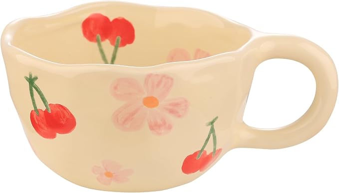VanEnjoy Ceramic Cup, Cute Coffee Mug, Strawberry Mug, Aesthetic Coffee Mug by VanEnjoy