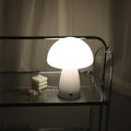 White Small Mushroom Lamp,3000K Warm Ambient Lighting Bedroom,Small Bauhaus Lamps for Nightstand,Mid Century Modern Table Lamp for Living Room Study Room Office