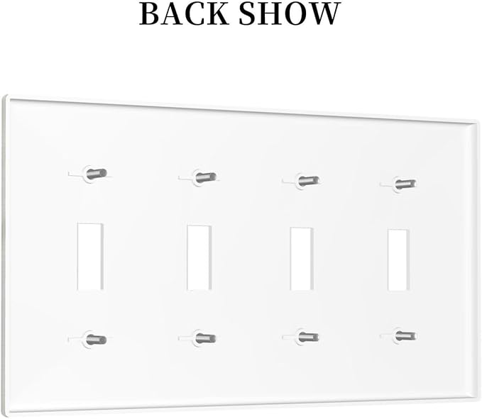 Light Switch Cover Mid Century Modern Retro Stars 4 Gang Switch Plate Quad Toggle Wall Plates Decorative Switchplate Electrical Outlet Cover for Bathroom Bedroom Decor