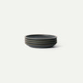 MORA Medium Plates Set of 4, 8.5 inch Ceramic Pottery Salad Plates - Microwave, Oven and Dishwasher Safe - Liquorice