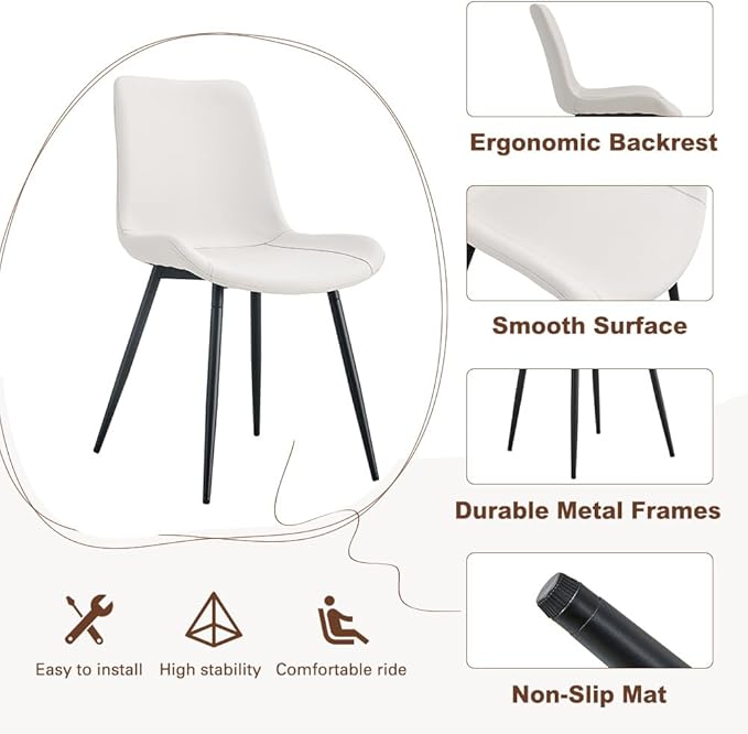 Round Dining Table Set for 4｜42"-54" Extendable Dining Room Table Set｜Wooden Kitchen Table with 4 Chairs｜Mid Century Modern Dinner Table Set with Cross Legs｜Easy Assembly｜Space Saving