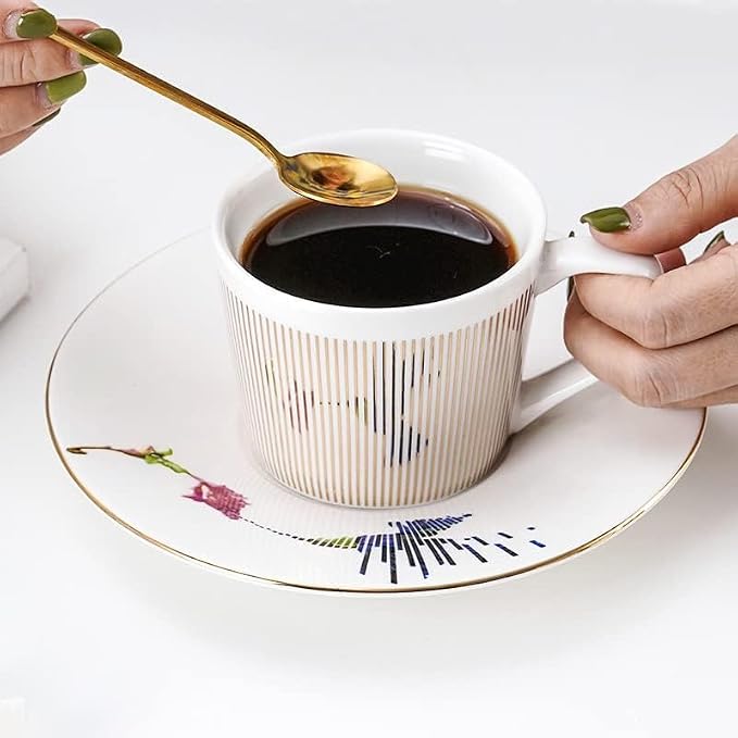 Mirror Cups and Saucers for Women Wedding Party Afternoon Tea - Image 3