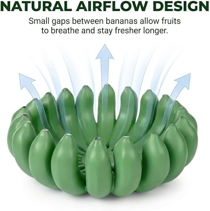 Banana fruit bowl holder 12 inch Large Basket fruit storage - Centerpiece for Kitchen,Dining Table & Entryway - Home Decor - functional fruit storage - Unique gifts ideas. (Green)