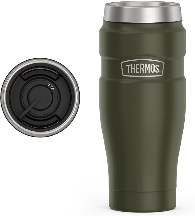 THERMOS Stainless King Stainless Steel Tumbler, Army Green | Vacuum-Insulated by Thermos