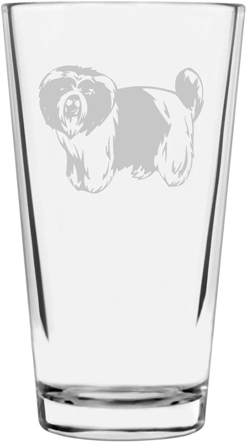 Kyi Leo Custom Personalized Dog Themed Etched All Purpose 16oz Pint Glass