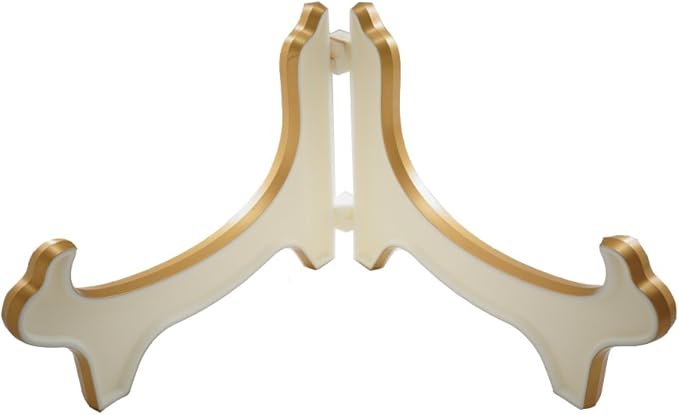 Artliving Display Stand Easel Bowl Stand for Display Large Deep Bowls, Platters and Deep Dishes White Gold