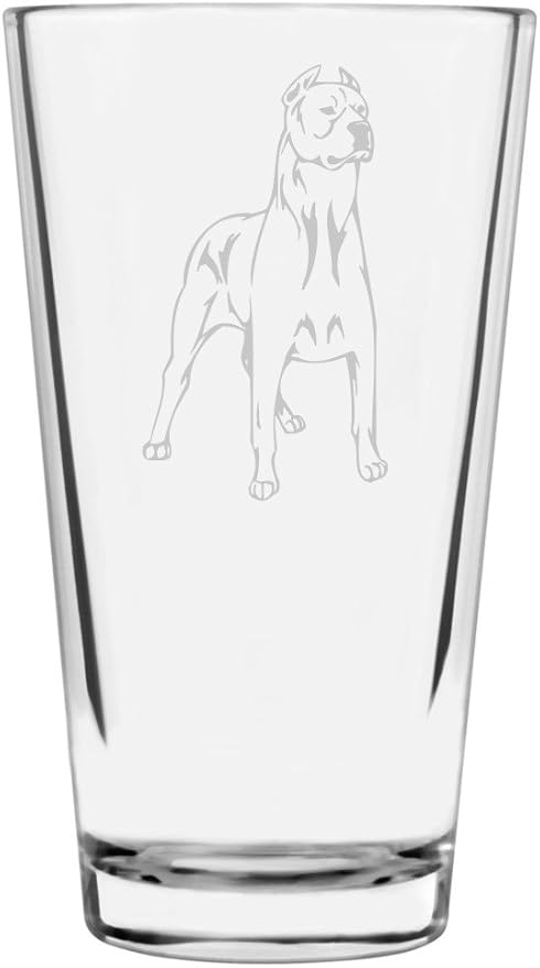 Dogo Argentino Custom Personalized Dog Themed Etched All Purpose 16oz Pint Glass