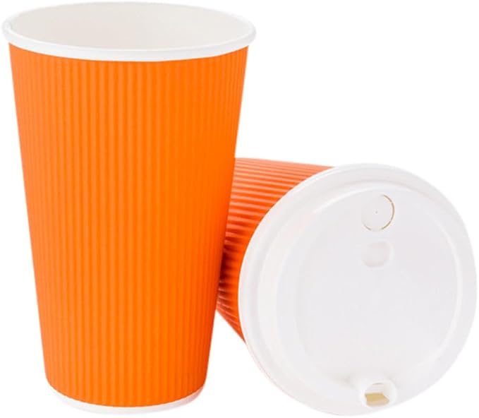 Restaurantware 16 Ounce Ripple Wall Disposable Coffee Cups, 500 Insulated - Image 12