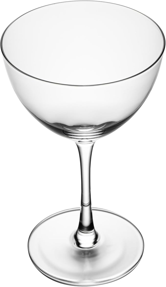 Restaurantware-Vetri 8 Ounce Nick And Nora Glasses, 6 Dishwashable Martini Glasses - No Lead, Vintage Inspired, Clear Glass Cocktail Drinkware, For Hosting Parties, Serve Whiskey, Gin And More
