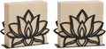 2Pack Lotus Napkin Holder for Table, Modern Metal Black Napkin Holders for by Ricomboo