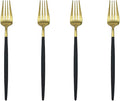 Black Gold Flatware, Royal 4 Piece Matte Black Handle 18/10 Stainless Steel by Unknown