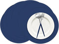 50 Pieces Navy Blue Paper Place Mats Blue Round Disposable Table Mats Decorative Placemats for Wedding Bridal Shower Navy Blue Birthday Party Dining Decor