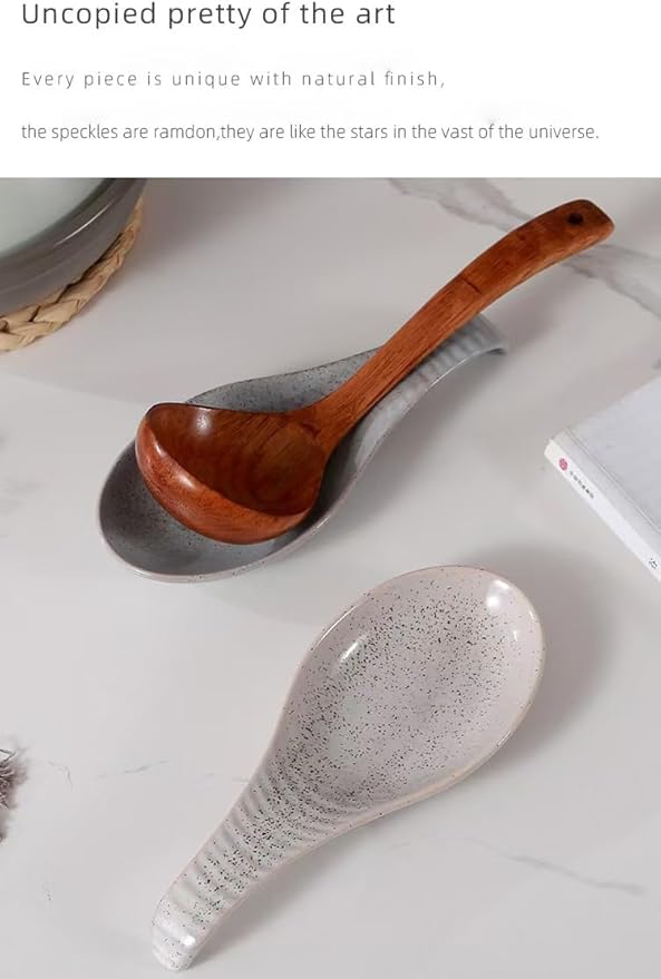Utensil Rest for Multiple Utensils, Ceramic Heat-Resistant Spoon Holder for Stove Top - Kitchen Spoon Holder for Ladles & Tongs, Farmhouse Kitchen Décor, Christmas White Pitting
