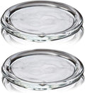 2 Pack Glass Candle Holder 4" Clear Beautiful Transparent Round Candle Plate… by Cumuiu