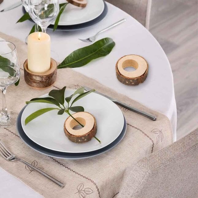 Rustic Wooden Napkin Rings, Handmade Creative Napkin Round Holder - Image 6