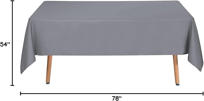 sancua Rectangle Tablecloth - 54 x 78 Inch - Stain and Wrinkle Resistant Washable Polyester Table Cloth, Decorative Fabric Table Cover for Dining Tables, Buffet Parties and Camping, Light Grey