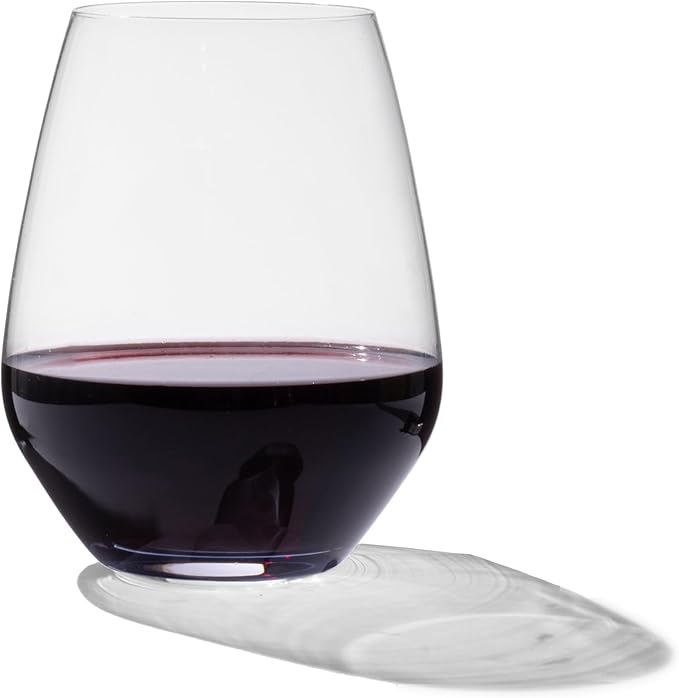 Made In Cookware - Stemless Crystal Wine Glasses - Set of 4 - Crafted in Germany - Lead-Free Crystal Glass