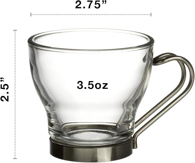 Bormioli Rocco Oslo Espresso Glass Cups 4 Set 3.75 Oz | Tempered Glass - Image 3