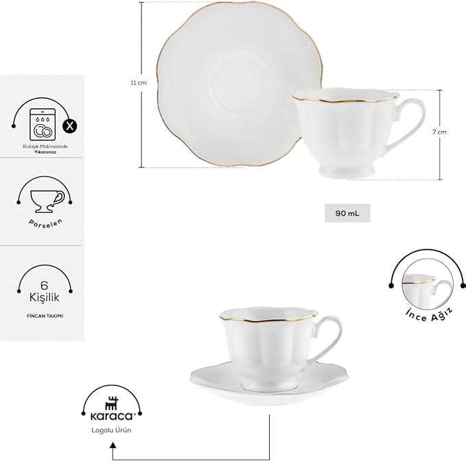 KARACA Çan Turkish Small Coffee Cup Set - Image 7