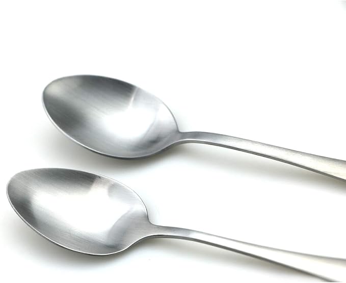 JASHII Modern Royal 5 Pcs Matte Silver 18/10 Stainless Steel Utensils Cutlery Dinnerware Set w/Drinking Straw, Knife Fork and Spoon Flatware Set for Wedding Festival Christmas Party Service for 1