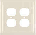 Henne Bery Modern Edge Decorative Wall Plate Switch Plate Outlet Cover, Durable Solid Zinc Alloy (Double Duplex, Light Almond)