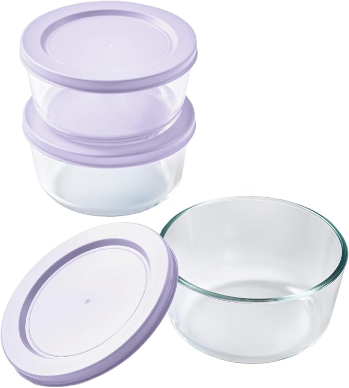 6-Piece Glass Food Storage Containers Set | 2-Cup, Leakproof | Microwave - Image 3