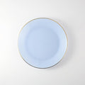 9-Inch Glass Dinner Plates Set of 6 – Elegant Blue with Gold Trim and Non-Slip Base, Handcrafted for Family Dining, Entertaining, or Gifts