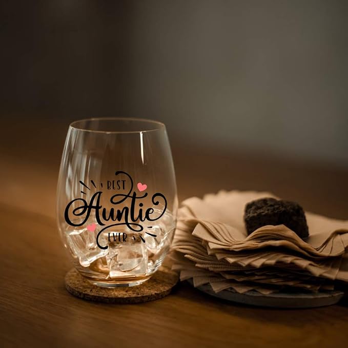 Perfectin Soy Aunt Gift: Auntie Wine Glass, 15 Oz, Mother's Day, Baby - Image 7