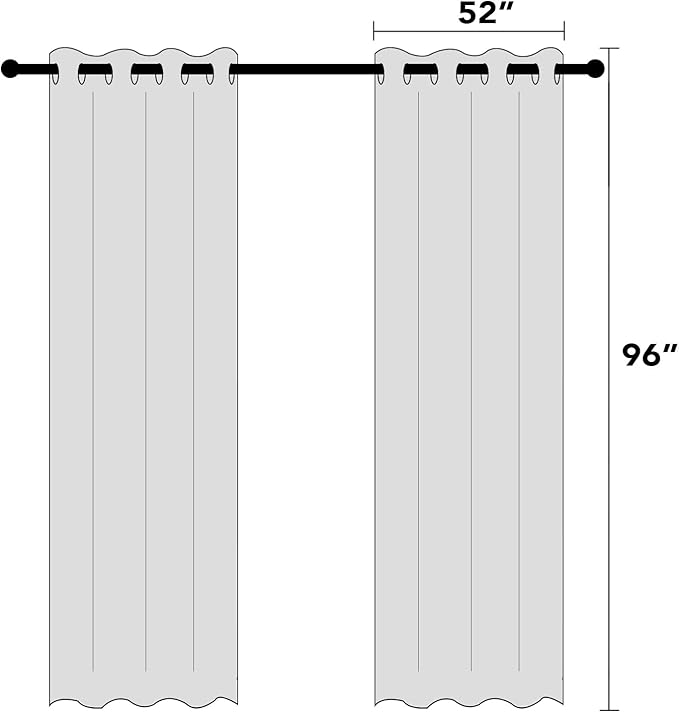 PrinceDeco Linen 100% Blackout Curtains for Bedroom/Living Room Reduce Noise Light Blocking Window Curtains Drapes for Boho Home Decor, Linen Look Fabric with White Liner (52 x 96 Inch,Cobblestone)