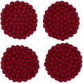 Humble Hilo Handmade Felt Coaster, 3.9 inches, Set of 4 (Burgundy)