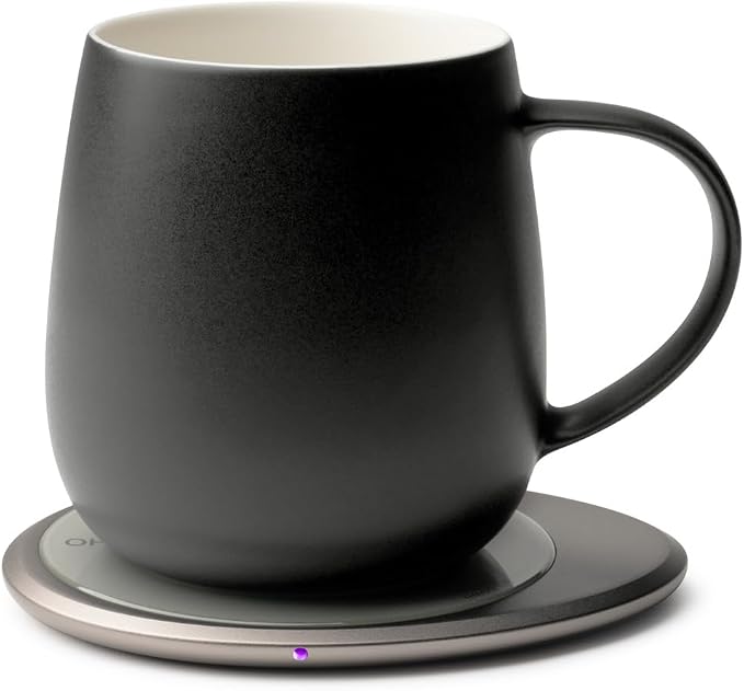 Ui 3 Self-Heating Mug Set – Inkstone Black | 12 fl oz / 355 mL Ceramic Coffee & by OHOM