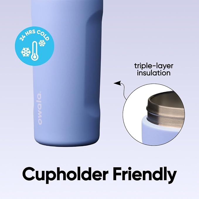 Owala FreeSip Kids Stainless Steel Water Bottle 16 oz Out of the Blue - Image 5