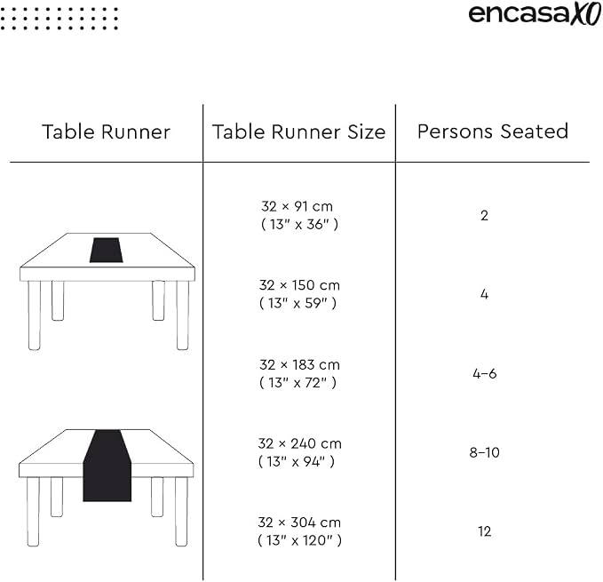 Encasa XO Table Runner, Woven Cotton Dining Runner 13"x59" | Franca Red Checks - Image 2