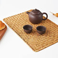 10 Pack Rectangular Woven Placemats, Rattan Wicker Table Mats, 17" x 12", Natural Seagrass Place Mats for Dining Table