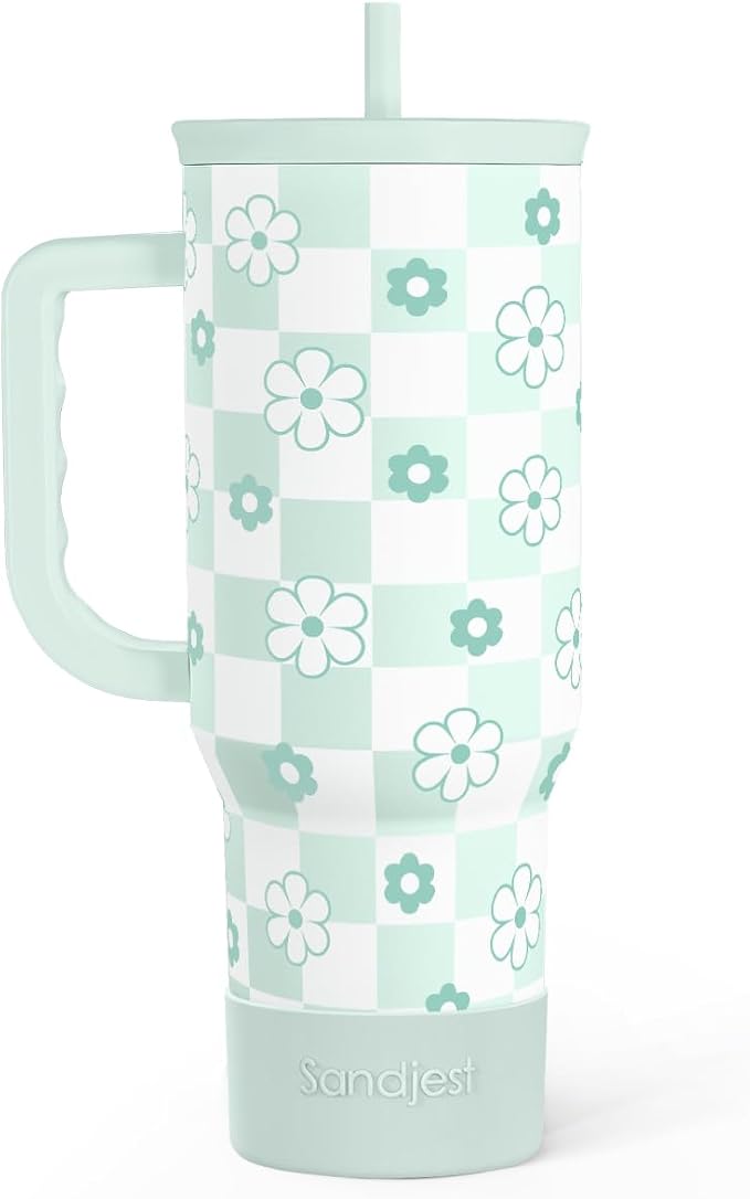 SANDJEST 40oz Daisy Flower Tumbler by SANDJEST