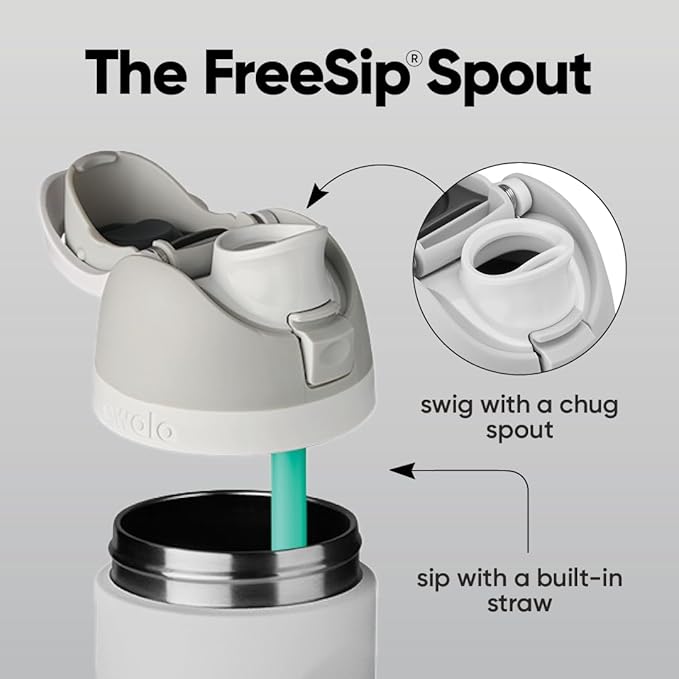 Owala FreeSip Stainless Steel Water Bottle 32 oz Shy Marshmallow - Image 2