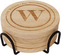 Personalized Wooden Coasters, Custom Engraved Monogram Coasters, Great Gifts for Relatives, Friends or Yourself (Set of 4)