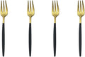 Black Gold Flatware, Royal 4 Piece Matte Black Handle 18/10 Stainless Steel Pie by Gugrida