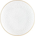 PARTY BARGAINS 13-Inch Charger Plates - 48 Pack, Hammered Clear Gold Rim, Heavy-Duty Disposable Chargers for Elegant Dining - Ideal for Weddings and Formal Events