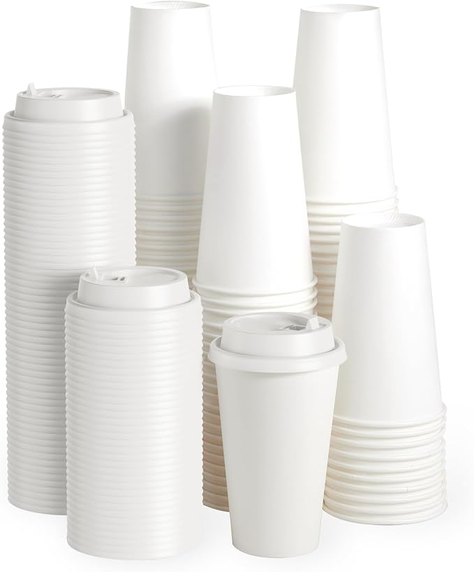 JOLLY PARTY 16 oz Paper Coffee Cups, Disposable Paper Cup by JOLLYPARTY