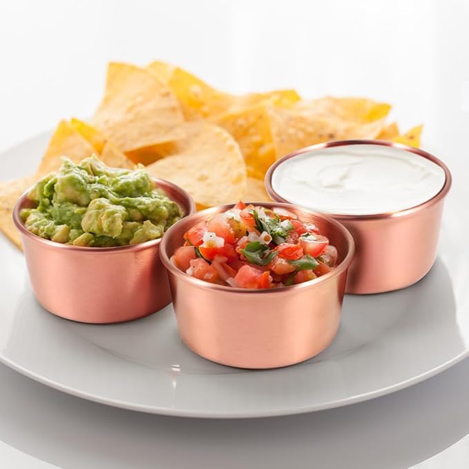 Ramekin Sauce Dipping Bowl Mini Sauce Cups Pudding Condiment Cups for Home Party Restaurant (Rose Gold 12PCS 60ml)