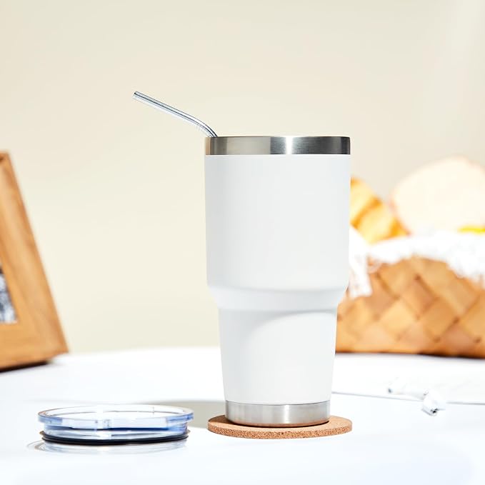 MEWAY 30oz Tumbler Double Wall Vacuum Insulated Travel Mug, Stainless Steel - Image 5