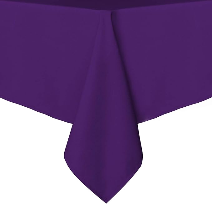 sancua Rectangle Tablecloth - 60 x 84 Inch - Stain and Wrinkle Resistant Washable Polyester Table Cloth, Decorative Fabric Table Cover for Dining Tables, Buffet Parties and Camping, Purple