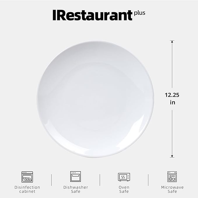 Stoneware Coupe Commercial Grade Dinnerware, Bright White, Plate 12.25", Case of 12