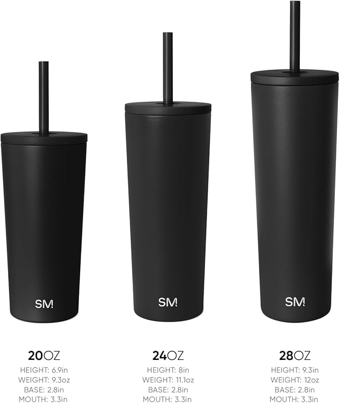 Simple Modern Iced Coffee Tumbler, Insulated | 28oz | Black | Reusable - Image 3