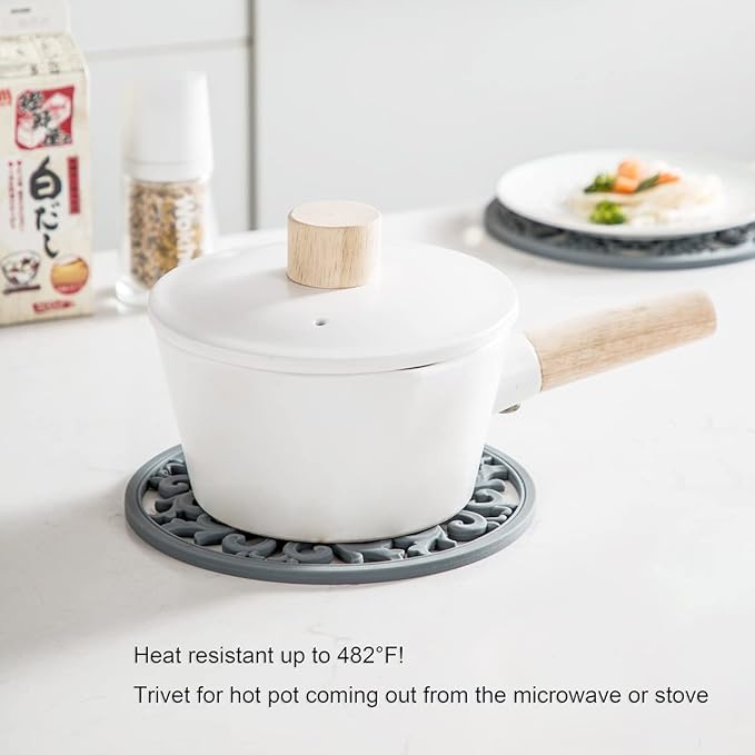 Extra Thick Silicone Trivet Mat for Hot Dishes, Hot Pots and Pans, Pot Holder, Hot Pad to Portect Your Table and Countertop, Kitchen Decor and Accessories,Pink,Set of 3